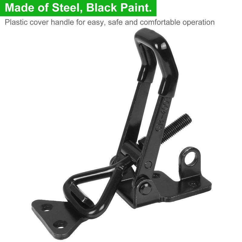 APACALI 4PCS Toggle Latch Clamp 660 lbs Adjustable Toggle Latch Black Toggle Clamp GH-4003 Lockable Quick Release Pull Latch Hasp Metal Draw Latch for Door, Box Case Trunk, Smoker Door, Jig - Image 3
